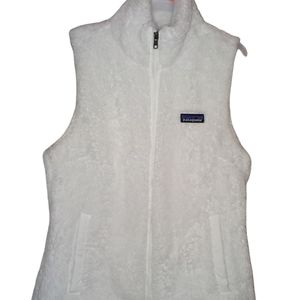 PATAGONIA Los Gatos Women's Cozy Fleece Vest Birch White Full-zip Sz S